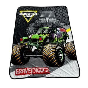 Monster Jam Grave Digger Kids Multicolor Monster Truck Super Soft Fleece Blanket